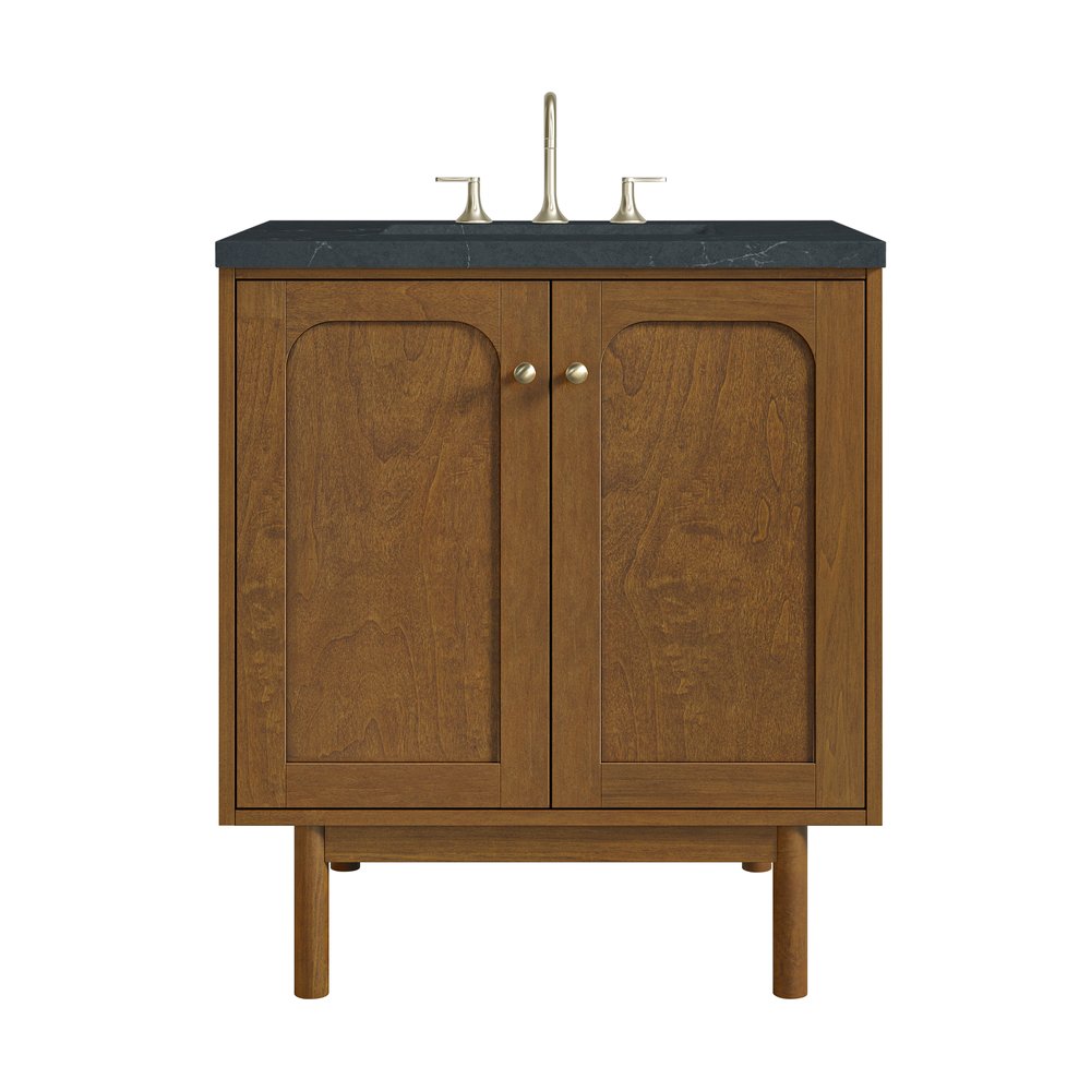 James Martin - Laurent 30" Single Vanity, Honey Oak w/ 3 CM Charcoal Soapstone Silestone Top - 545-V30-HNO-3CSP view 1