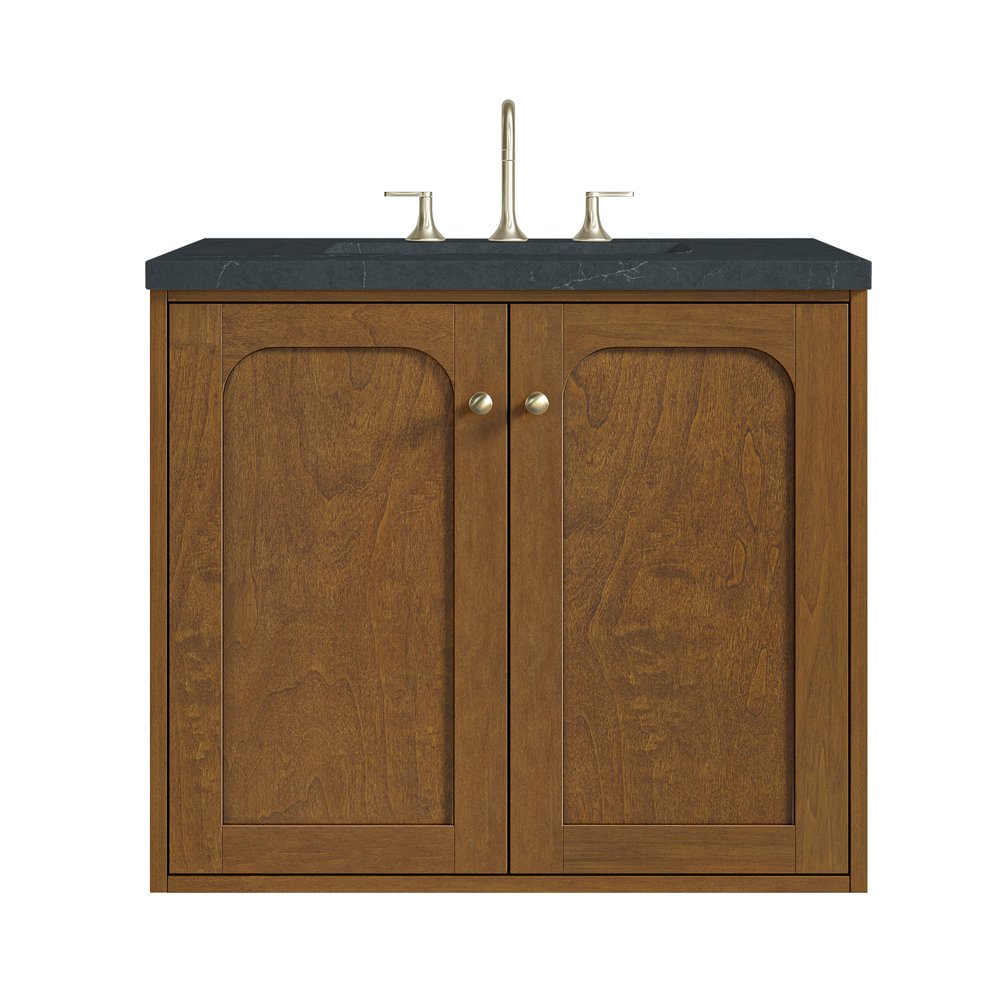 James Martin - Laurent 30" Single Vanity, Honey Oak w/ 3 CM Charcoal Soapstone Silestone Top - 545-V30-HNO-3CSP view 2
