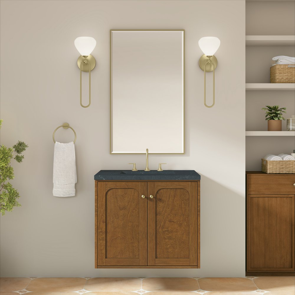 James Martin - Laurent 30" Single Vanity, Honey Oak w/ 3 CM Charcoal Soapstone Silestone Top - 545-V30-HNO-3CSP view 6
