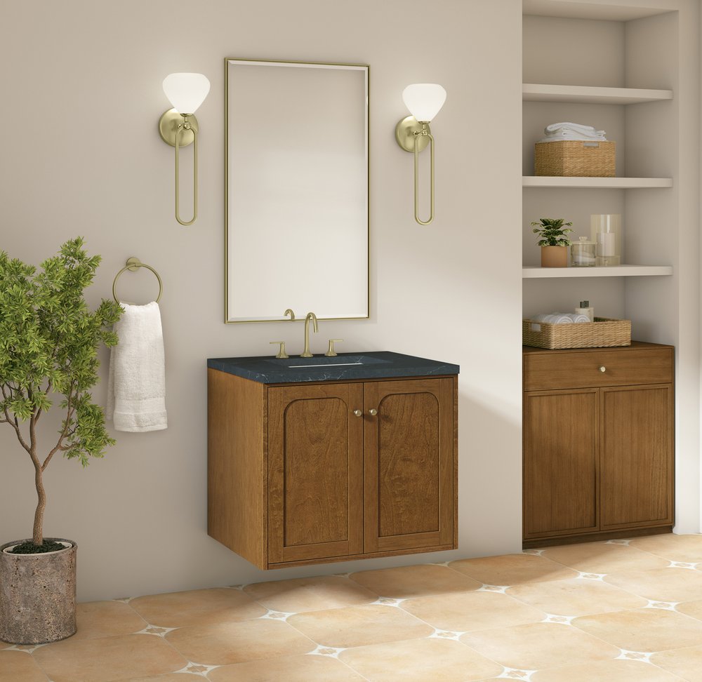 James Martin - Laurent 30" Single Vanity, Honey Oak w/ 3 CM Charcoal Soapstone Silestone Top - 545-V30-HNO-3CSP view 8