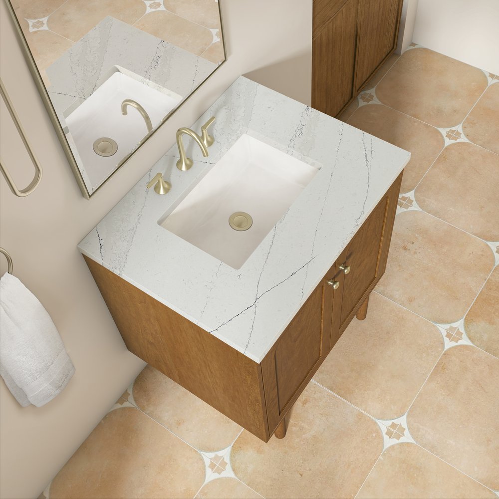 James Martin - Laurent 30" Single Vanity, Honey Oak w/ 3 CM Ethereal Noctis Silestone Top - 545-V30-HNO-3ENC view 11