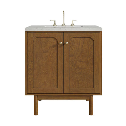 James Martin - Laurent 30" Single Vanity, Honey Oak w/ 3 CM Lime Delight Silestone Top - 545-V30-HNO-3LDL view 1