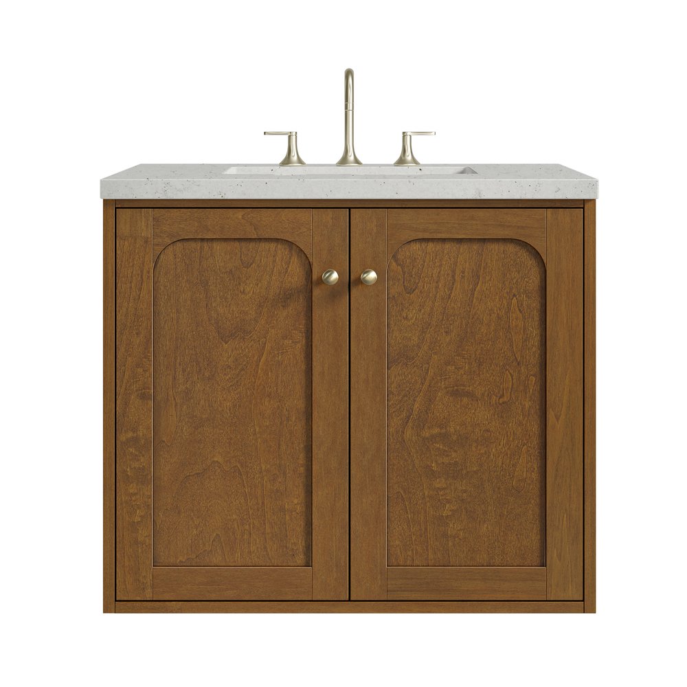 James Martin - Laurent 30" Single Vanity, Honey Oak w/ 3 CM Lime Delight Silestone Top - 545-V30-HNO-3LDL view 2