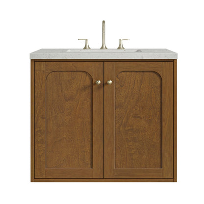 James Martin - Laurent 30" Single Vanity, Honey Oak w/ 3 CM Lime Delight Silestone Top - 545-V30-HNO-3LDL view 2