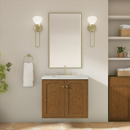 James Martin - Laurent 30" Single Vanity, Honey Oak w/ 3 CM Lime Delight Silestone Top - 545-V30-HNO-3LDL view 6