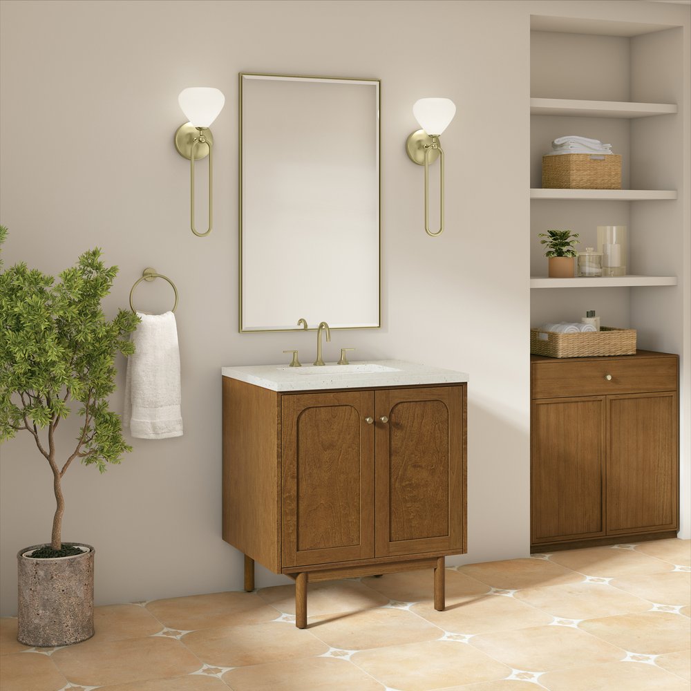 James Martin - Laurent 30" Single Vanity, Honey Oak w/ 3 CM Lime Delight Silestone Top - 545-V30-HNO-3LDL view 7