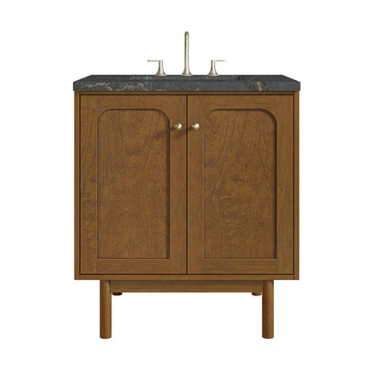 James Martin - Laurent 30" Single Vanity, Honey Oak w/ 3 CM Parisien Bleu Silestone Top - 545-V30-HNO-3PBL view 1