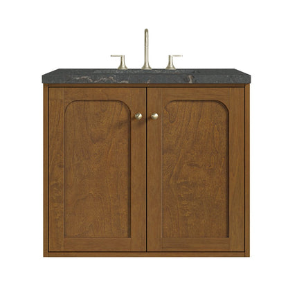 James Martin - Laurent 30" Single Vanity, Honey Oak w/ 3 CM Parisien Bleu Silestone Top - 545-V30-HNO-3PBL view 2