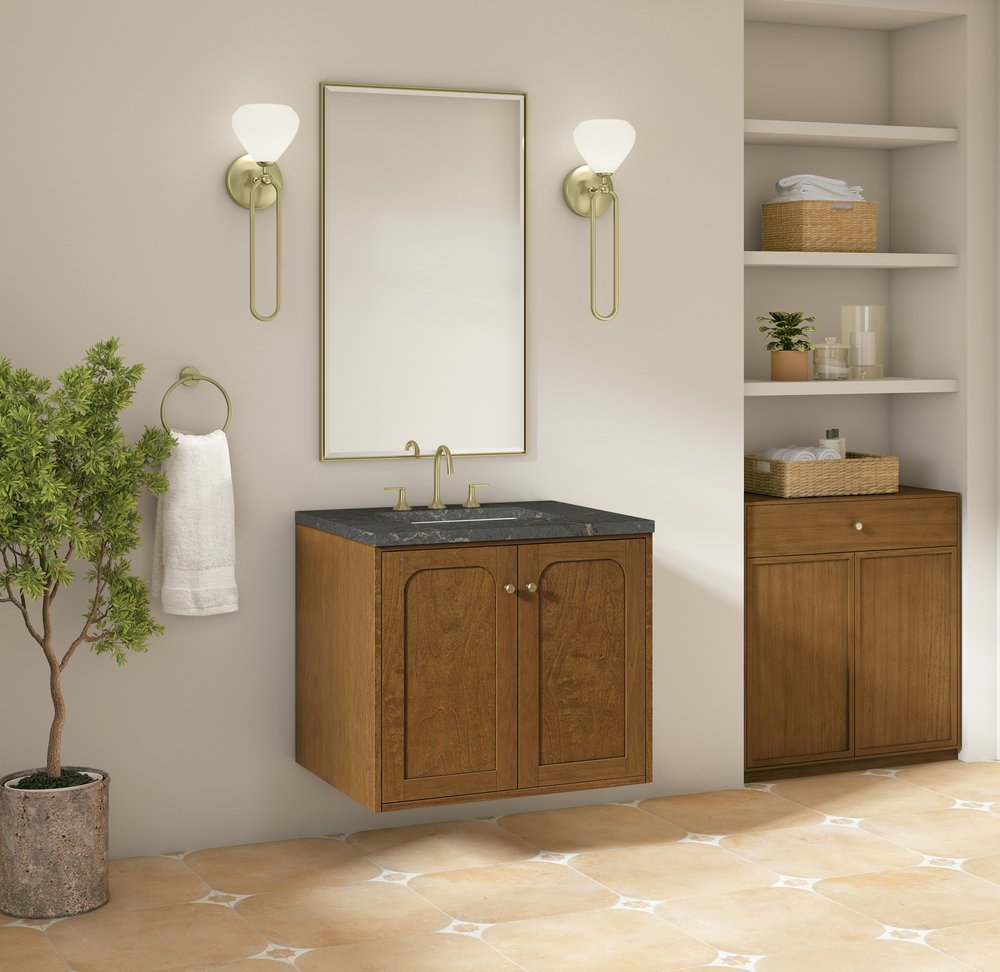 James Martin - Laurent 30" Single Vanity, Honey Oak w/ 3 CM Parisien Bleu Silestone Top - 545-V30-HNO-3PBL view 8