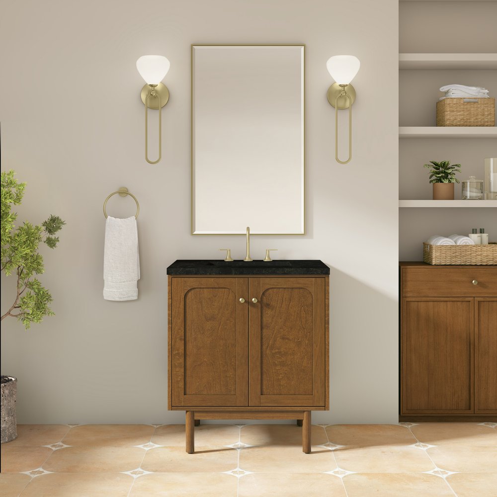 James Martin - Laurent 30" Single Vanity, Honey Oak w/ 3 CM Phantome Eclos Top - 545-V30-HNO-3PHT view 5