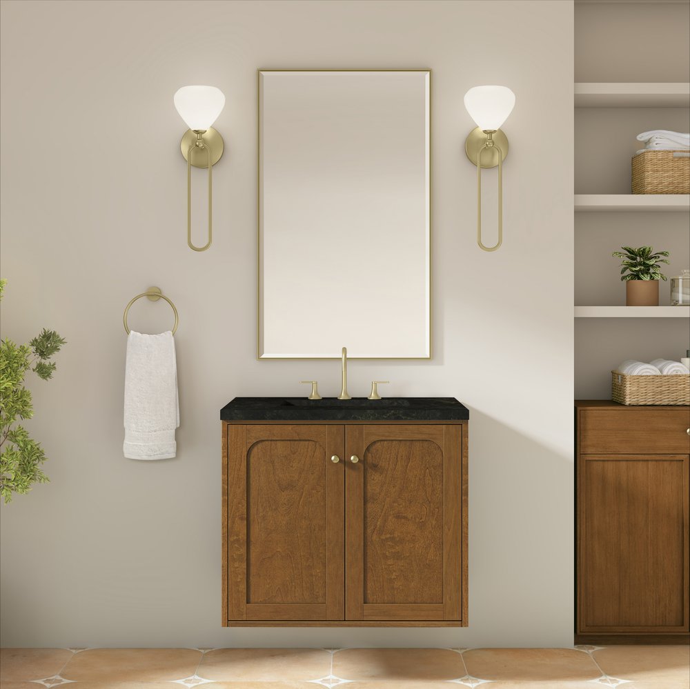 James Martin - Laurent 30" Single Vanity, Honey Oak w/ 3 CM Phantome Eclos Top - 545-V30-HNO-3PHT view 6