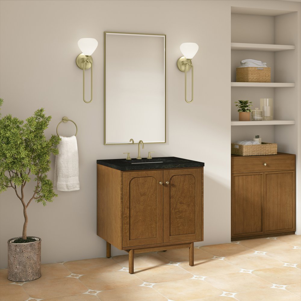 James Martin - Laurent 30" Single Vanity, Honey Oak w/ 3 CM Phantome Eclos Top - 545-V30-HNO-3PHT view 7