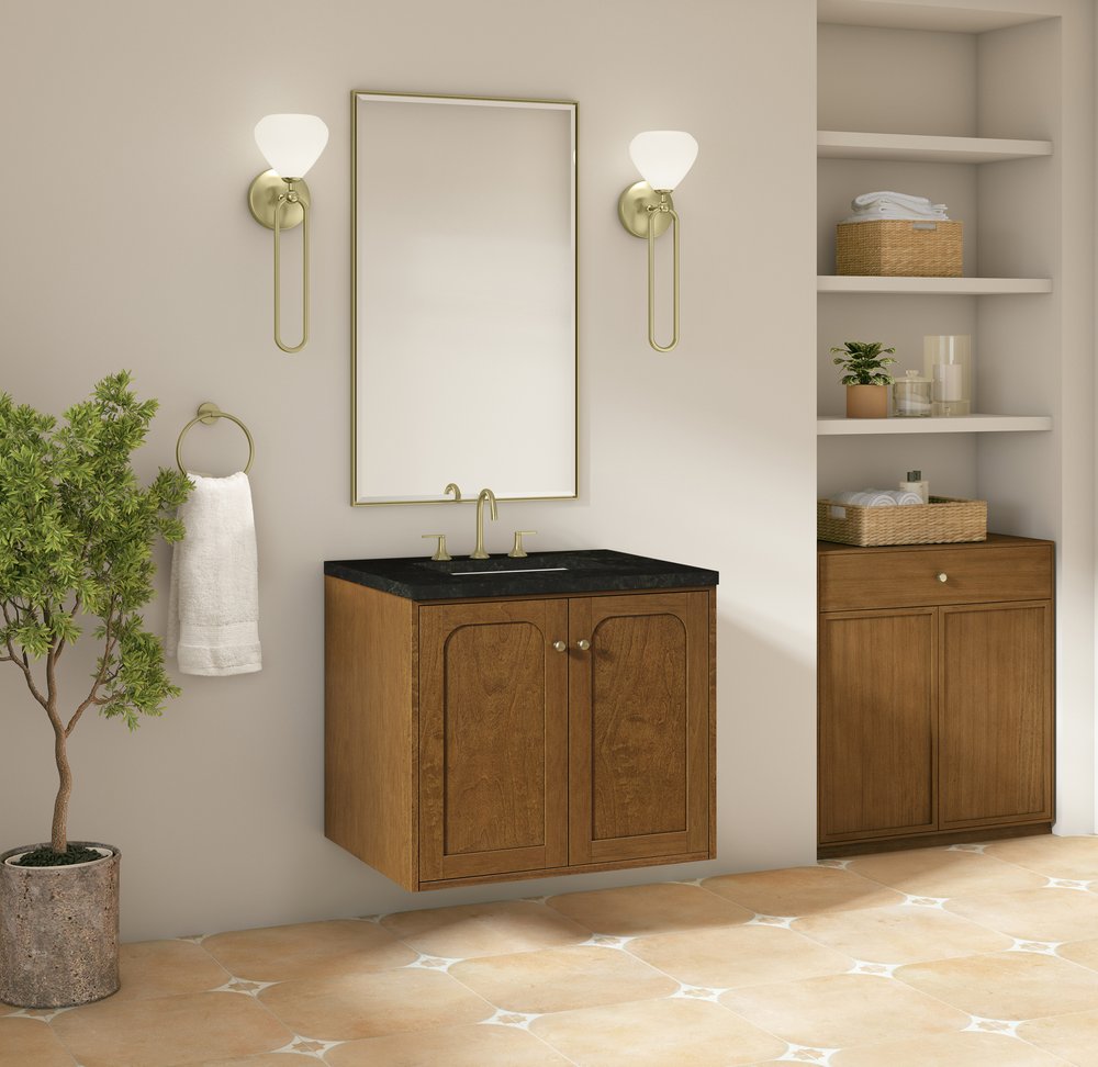 James Martin - Laurent 30" Single Vanity, Honey Oak w/ 3 CM Phantome Eclos Top - 545-V30-HNO-3PHT view 8