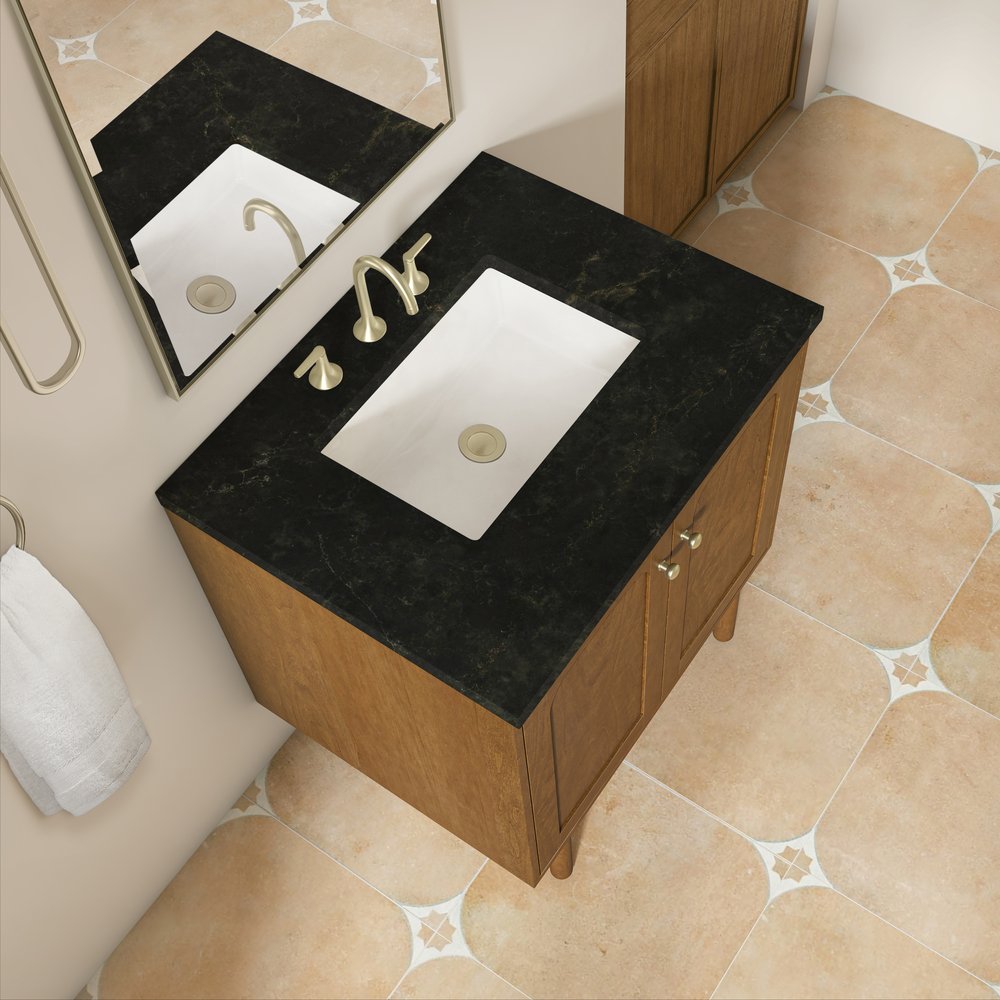 James Martin - Laurent 30" Single Vanity, Honey Oak w/ 3 CM Phantome Eclos Top - 545-V30-HNO-3PHT view 11