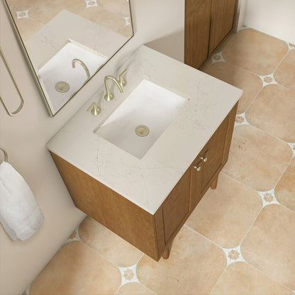 James Martin - Laurent 30" Single Vanity, Honey Oak w/ 3 CM Siberian Silestone Top - 545-V30-HNO-3SFR view 11
