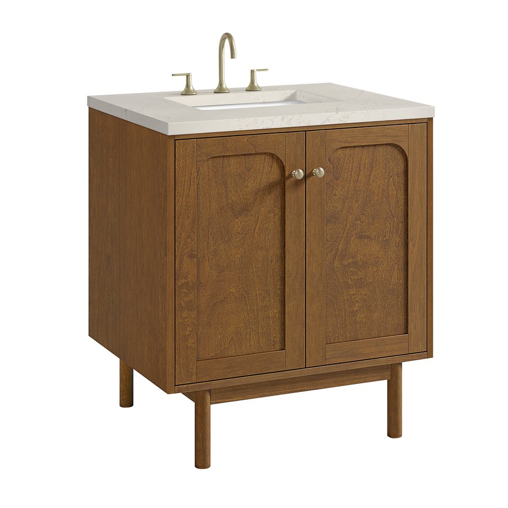 James Martin - Laurent 30" Single Vanity, Honey Oak w/ 3 CM Siberian Silestone Top - 545-V30-HNO-3SFR view 16