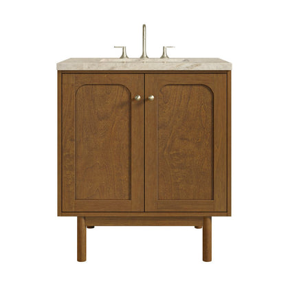 James Martin - Laurent 30" Single Vanity, Honey Oak w/ 3 CM Tajnar Eclos Top - 545-V30-HNO-3TJR view 1