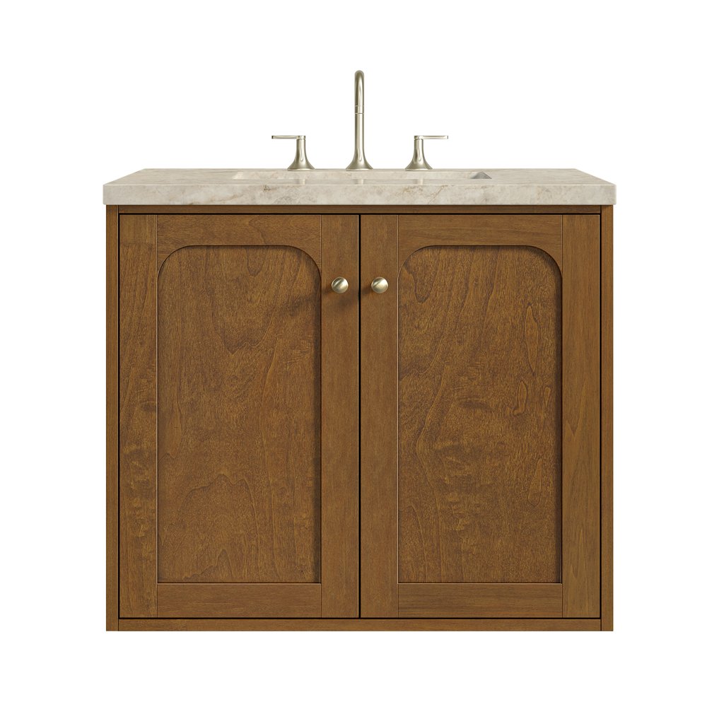 James Martin - Laurent 30" Single Vanity, Honey Oak w/ 3 CM Tajnar Eclos Top - 545-V30-HNO-3TJR view 2