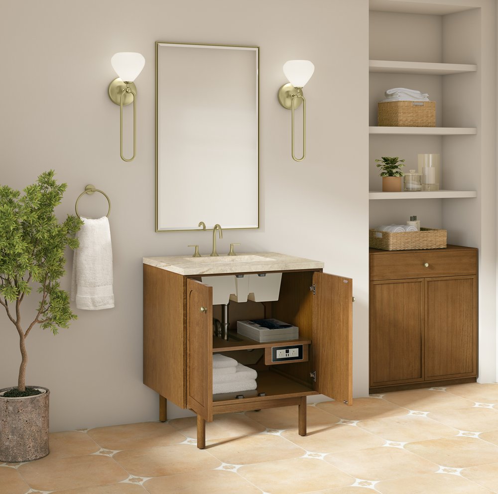 James Martin - Laurent 30" Single Vanity, Honey Oak w/ 3 CM Tajnar Eclos Top - 545-V30-HNO-3TJR view 9