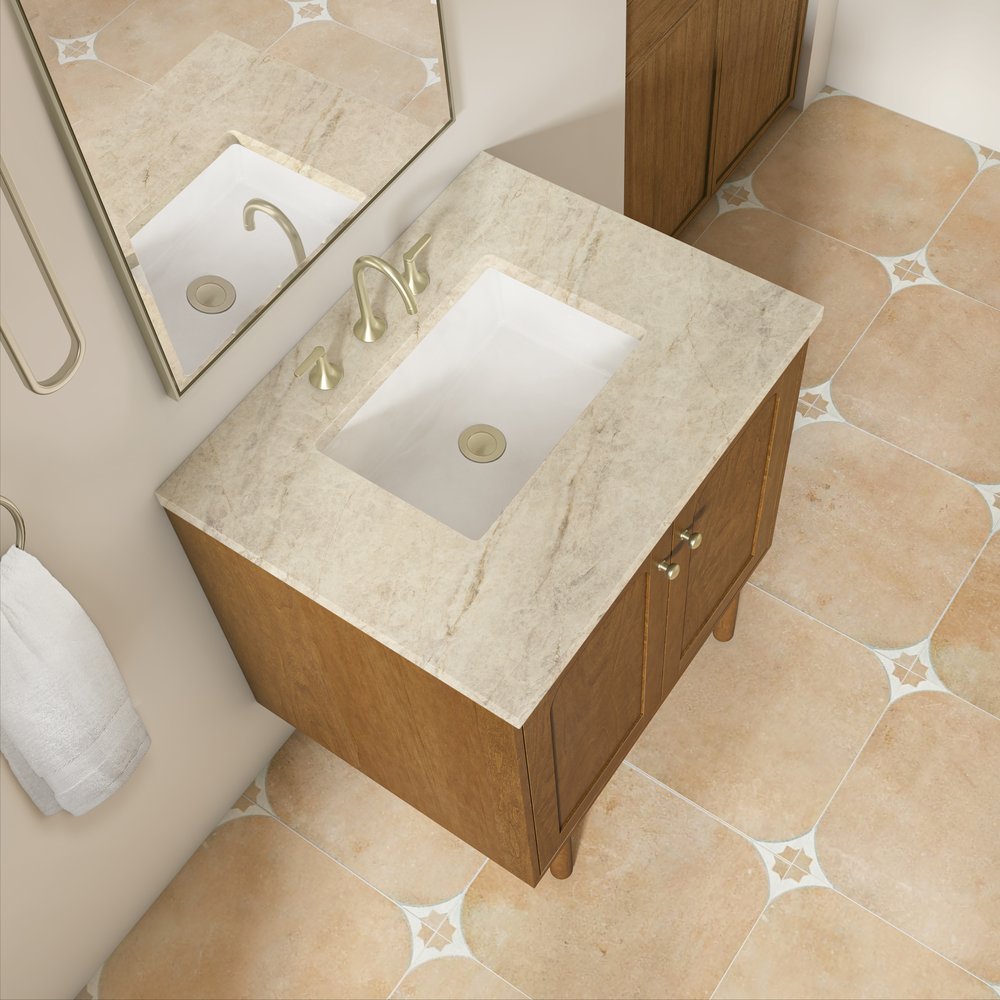 James Martin - Laurent 30" Single Vanity, Honey Oak w/ 3 CM Tajnar Eclos Top - 545-V30-HNO-3TJR view 11