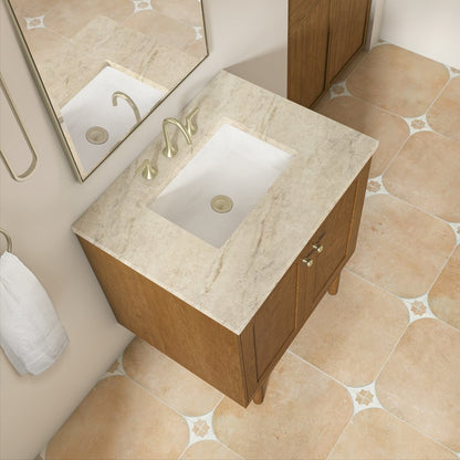 James Martin - Laurent 30" Single Vanity, Honey Oak w/ 3 CM Tajnar Eclos Top - 545-V30-HNO-3TJR view 11
