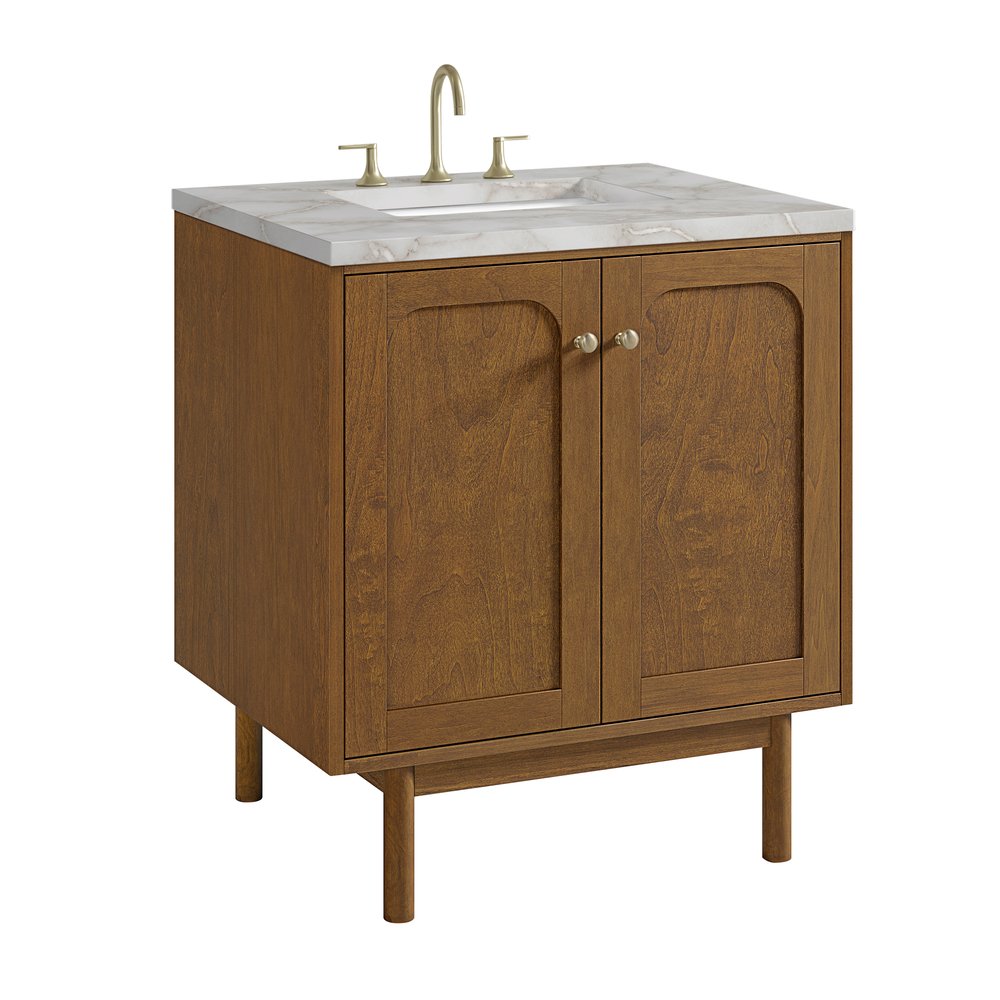 James Martin - Laurent 30" Single Vanity, Honey Oak w/ 3 CM Victorian Silver Silestone Top - 545-V30-HNO-3VSL view 16