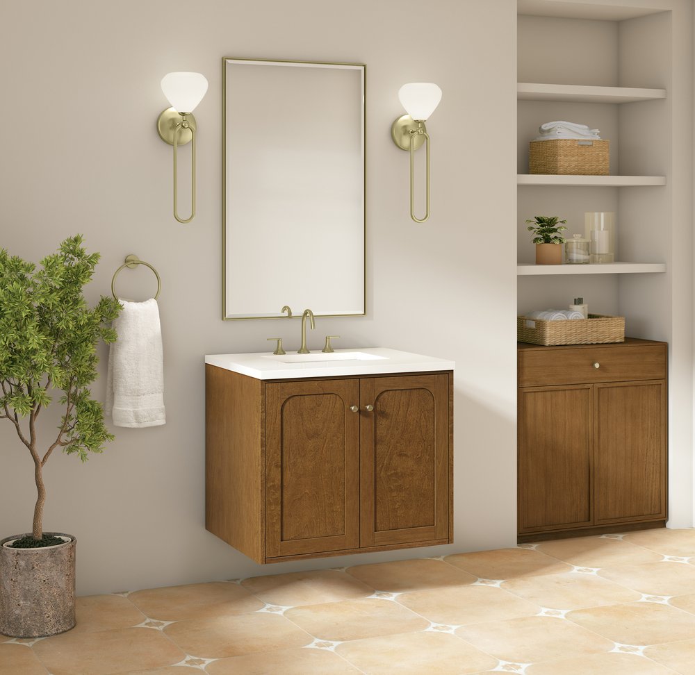 James Martin - Laurent 30" Single Vanity, Honey Oak w/ 3 CM White Zeus Silestone Top - 545-V30-HNO-3WZ view 10