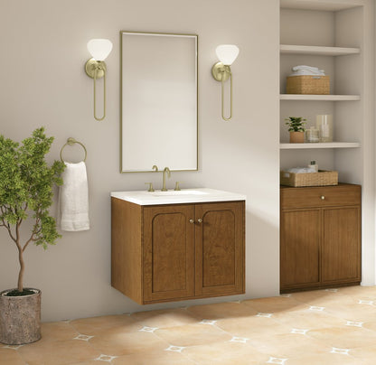 James Martin - Laurent 30" Single Vanity, Honey Oak w/ 3 CM White Zeus Silestone Top - 545-V30-HNO-3WZ view 10