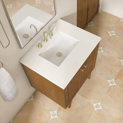 James Martin - Laurent 30" Single Vanity, Honey Oak w/ 3 CM White Zeus Silestone Top - 545-V30-HNO-3WZ view 16