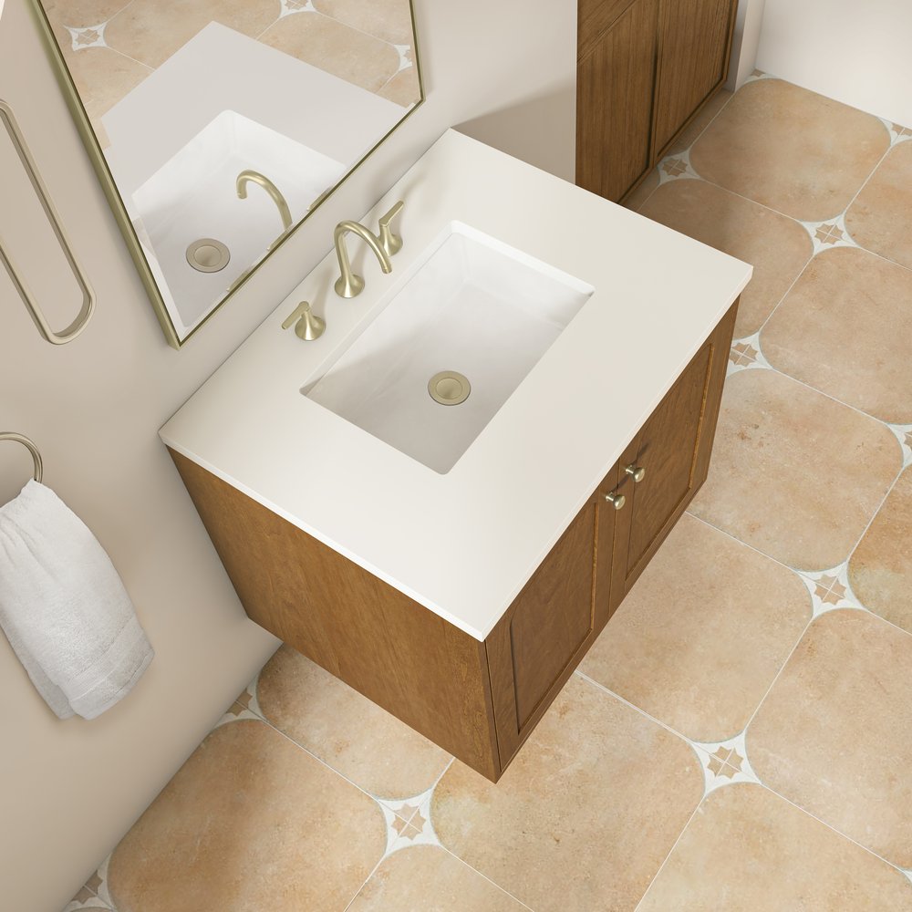 James Martin - Laurent 30" Single Vanity, Honey Oak w/ 3 CM White Zeus Silestone Top - 545-V30-HNO-3WZ view 17