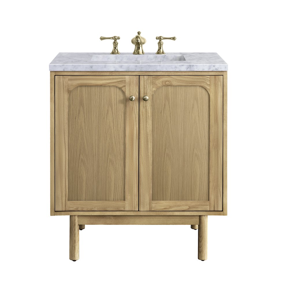 James Martin - Laurent 30" Single Vanity, Light Natural Oak w/ 3 CM Carrara Marble Top - 545-V30-LNO-3CAR view 1