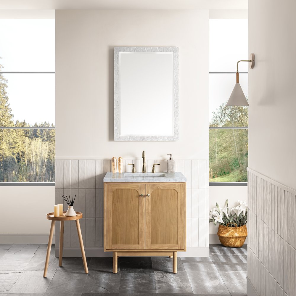James Martin - Laurent 30" Single Vanity, Light Natural Oak w/ 3 CM Carrara Marble Top - 545-V30-LNO-3CAR view 5