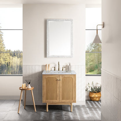 James Martin - Laurent 30" Single Vanity, Light Natural Oak w/ 3 CM Carrara Marble Top - 545-V30-LNO-3CAR view 5