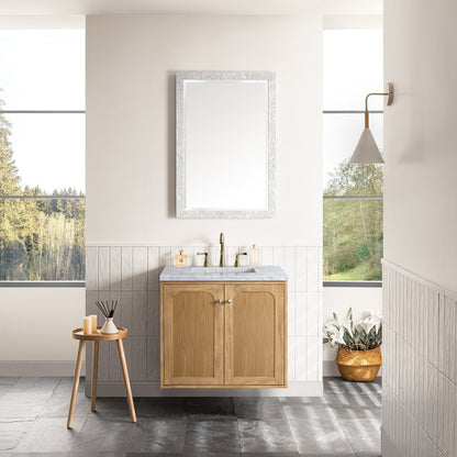 James Martin - Laurent 30" Single Vanity, Light Natural Oak w/ 3 CM Carrara Marble Top - 545-V30-LNO-3CAR view 6