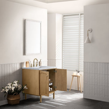 James Martin - Laurent 30" Single Vanity, Light Natural Oak w/ 3 CM Carrara Marble Top - 545-V30-LNO-3CAR view 9