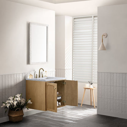 James Martin - Laurent 30" Single Vanity, Light Natural Oak w/ 3 CM Carrara Marble Top - 545-V30-LNO-3CAR view 10