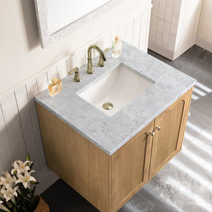 James Martin - Laurent 30" Single Vanity, Light Natural Oak w/ 3 CM Carrara Marble Top - 545-V30-LNO-3CAR view 13