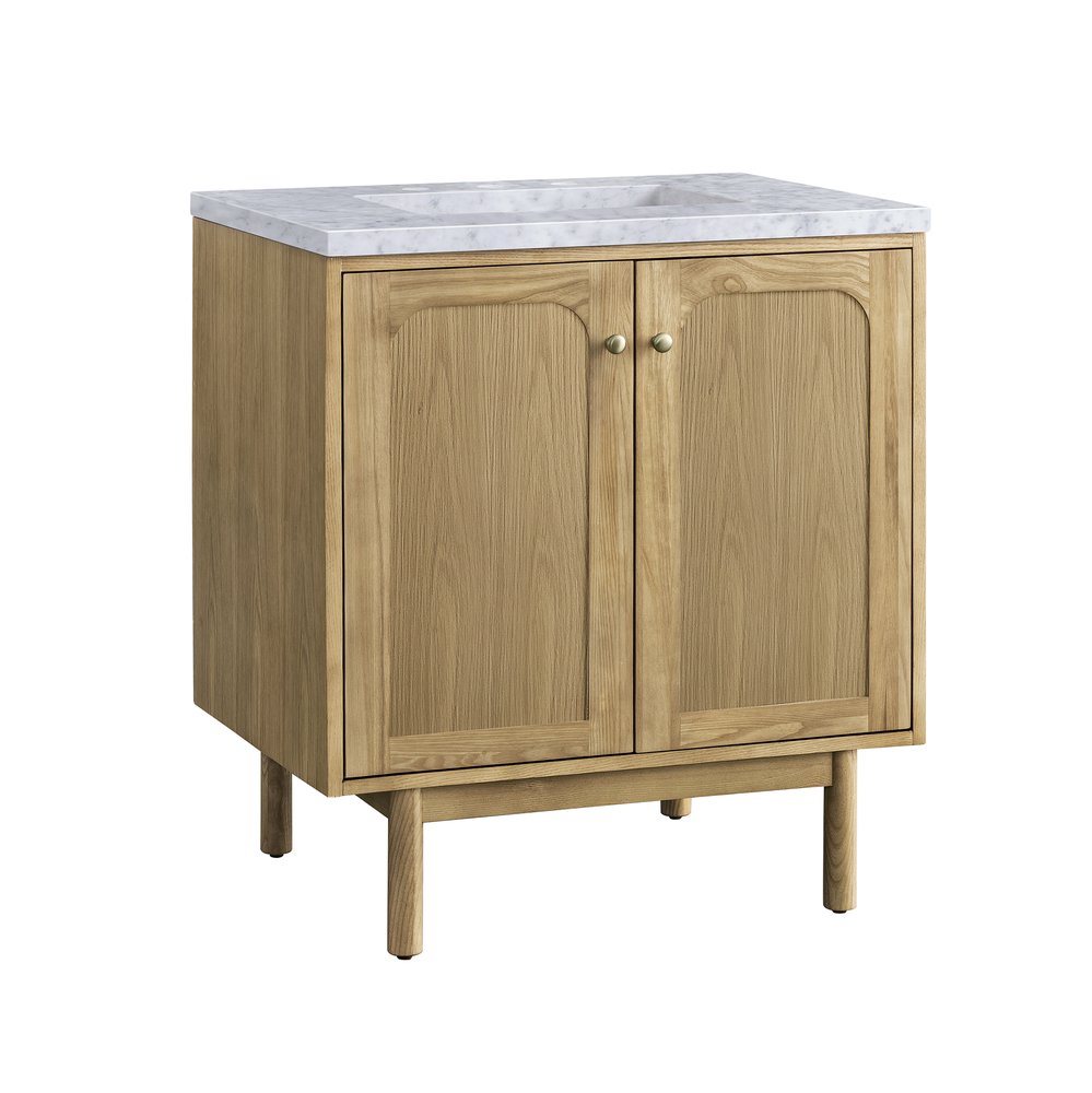 James Martin - Laurent 30" Single Vanity, Light Natural Oak w/ 3 CM Carrara Marble Top - 545-V30-LNO-3CAR view 18