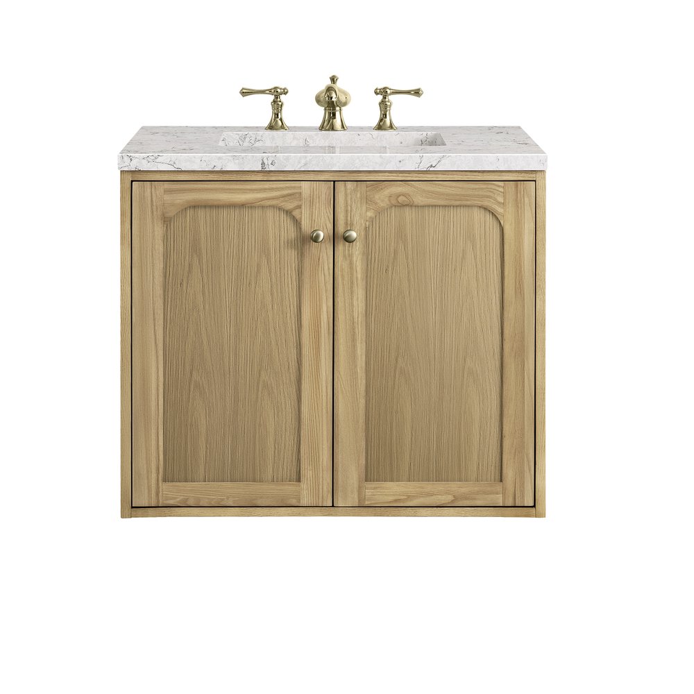 James Martin - Laurent 30" Single Vanity, Light Natural Oak w/ 3 CM Eternal Jasmine Pearl Top - 545-V30-LNO-3EJP view 2
