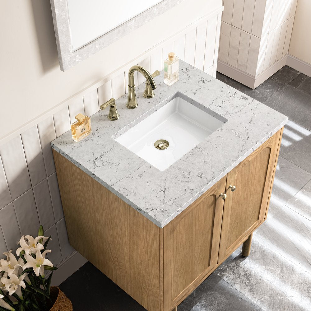 James Martin - Laurent 30" Single Vanity, Light Natural Oak w/ 3 CM Eternal Jasmine Pearl Top - 545-V30-LNO-3EJP view 12