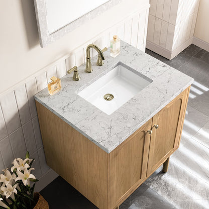 James Martin - Laurent 30" Single Vanity, Light Natural Oak w/ 3 CM Eternal Jasmine Pearl Top - 545-V30-LNO-3EJP view 12