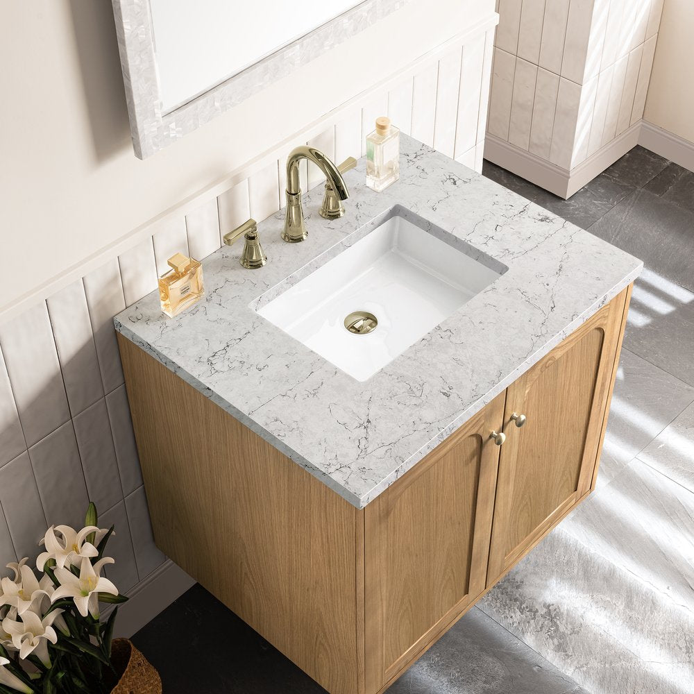 James Martin - Laurent 30" Single Vanity, Light Natural Oak w/ 3 CM Eternal Jasmine Pearl Top - 545-V30-LNO-3EJP view 13