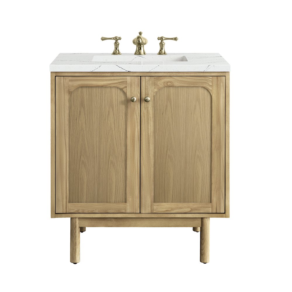 James Martin - Laurent 30" Single Vanity, Light Natural Oak w/ 3 CM Ethereal Noctis Top - 545-V30-LNO-3ENC view 1