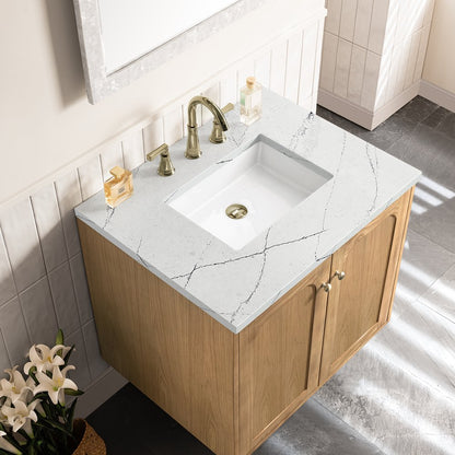 James Martin - Laurent 30" Single Vanity, Light Natural Oak w/ 3 CM Ethereal Noctis Top - 545-V30-LNO-3ENC view 13