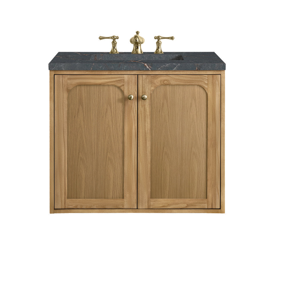 James Martin - Laurent 30" Single Vanity, Light Natural Oak w/ 3 CM Parisien Bleu Top - 545-V30-LNO-3PBL view 2