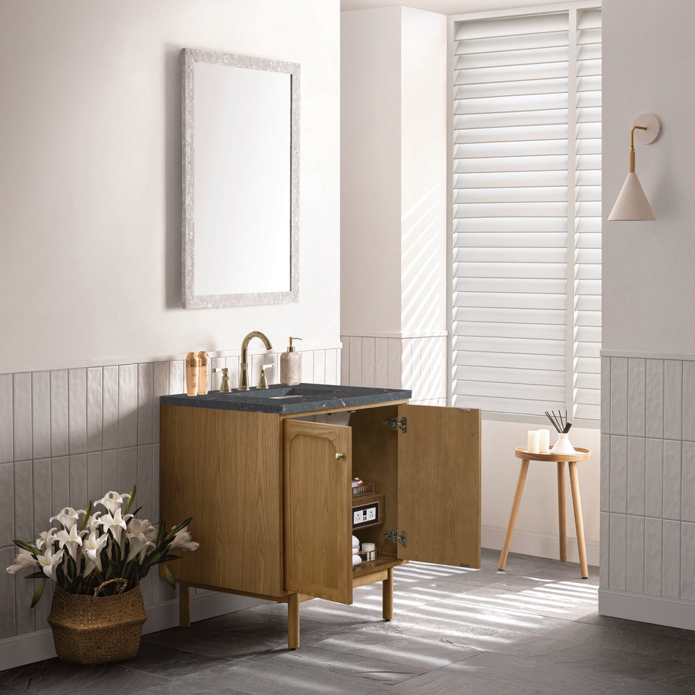 James Martin - Laurent 30" Single Vanity, Light Natural Oak w/ 3 CM Parisien Bleu Top - 545-V30-LNO-3PBL view 9