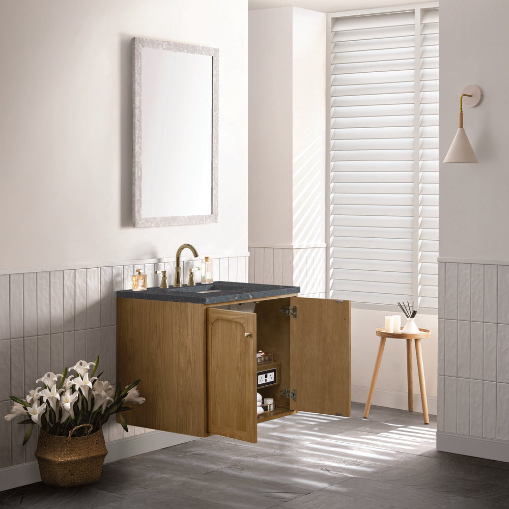 James Martin - Laurent 30" Single Vanity, Light Natural Oak w/ 3 CM Parisien Bleu Top - 545-V30-LNO-3PBL view 10