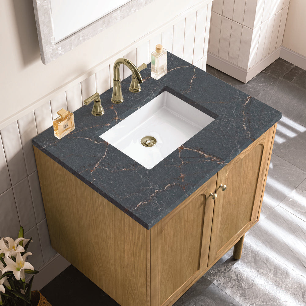 James Martin - Laurent 30" Single Vanity, Light Natural Oak w/ 3 CM Parisien Bleu Top - 545-V30-LNO-3PBL view 12