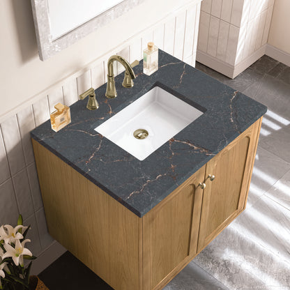 James Martin - Laurent 30" Single Vanity, Light Natural Oak w/ 3 CM Parisien Bleu Top - 545-V30-LNO-3PBL view 13