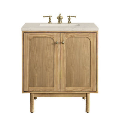 James Martin - Laurent 30" Single Vanity, Light Natural Oak, w/ 3 CM Siberian Silestone Top - 545-V30-LNO-3SFR view 1